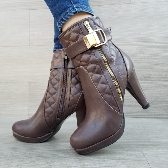 Shoes - Platform High Heel Ankle Boots Fur inside-Z